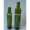 round shape and green color small glass bottles for olive oil with dispenser